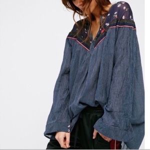 Free People Tunic Top with pockets floral